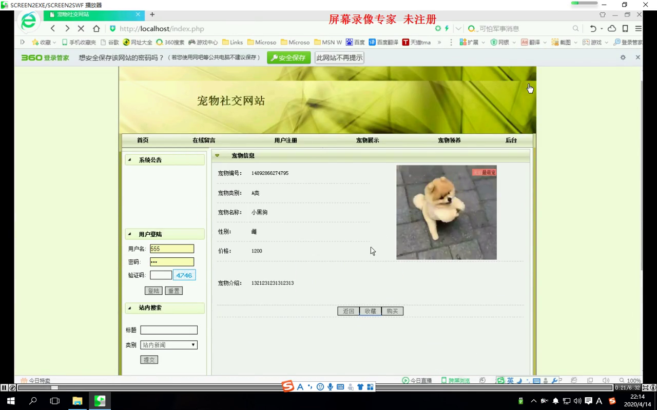 php460宠物社交网站