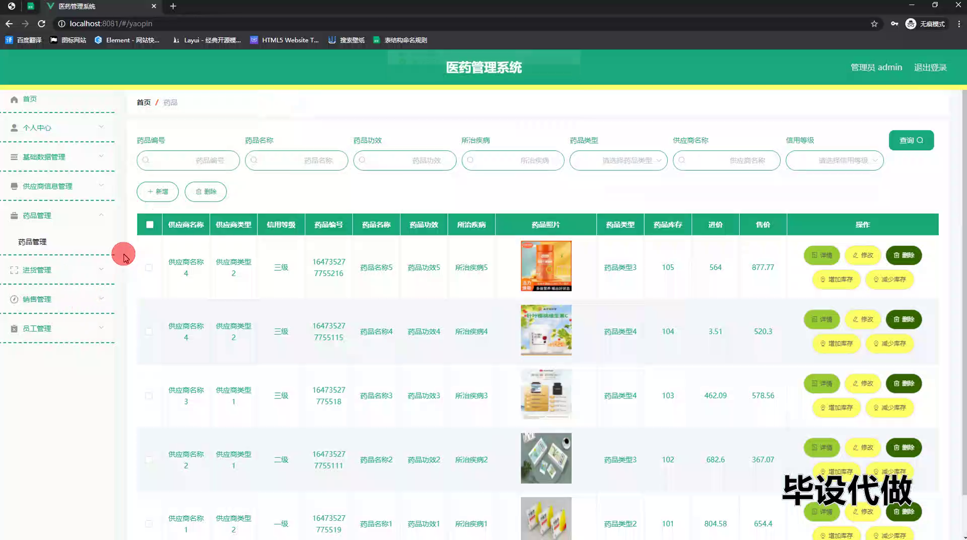yy-springboot194基于springboot的医药管理系统