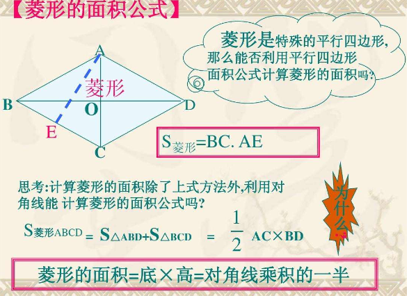 菱形的面积公式是什么