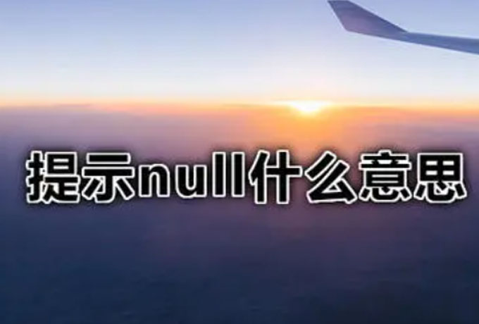 null啥意思
