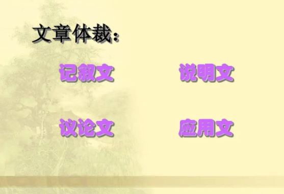 文章体裁有哪几种