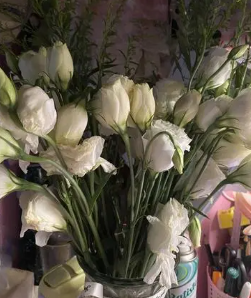 洋桔梗花水培的头都耷拉了