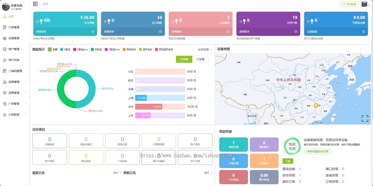 运营级共享充电宝小程序源码