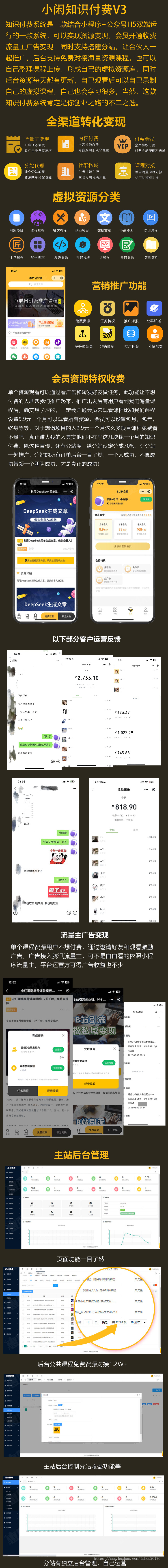 知识付费网课系统:支持网盘/音频/视频课程,PHP搭建适配任意资源,助力在线教育流量