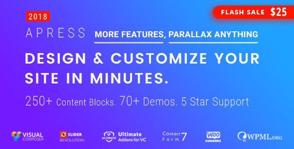 Apress 6.1.4汉化中文版|响应式自定义多用途WordPress企业主题模板