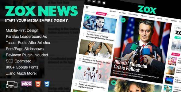 Zox News 3.17.1汉化中文版|新闻杂志CMS响应式WordPress主题模板