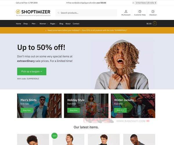 Shoptimizer 2.8.6汉化中文版|服装服饰极速优化WooCommerce WordPress电商企业主题模板