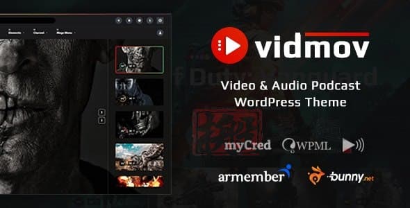 VidMov 2.3.2完美汉化中文版|酷炫视频影视音乐播客WordPress主题