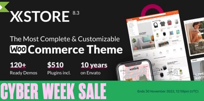 XStore 9.4.5汉化中文版|高级多功能自定义WooCommerce主题模板