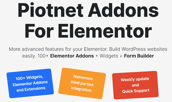 Piotnet Addons For Elementor Pro 7.1.66化中文版|Elementor功能扩展插件