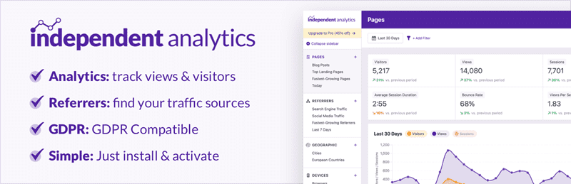 Independent Analytics Pro 2.11.10汉化中文版|替代Google Analytics的WordPress统计插件插图 Independent Analytics Pro 2.11.10汉化中文版|替代Google Analytics的WordPress统计插件
