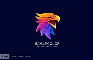 极好多彩老鹰图标动物LOGO模板矢量AI&EPS素材