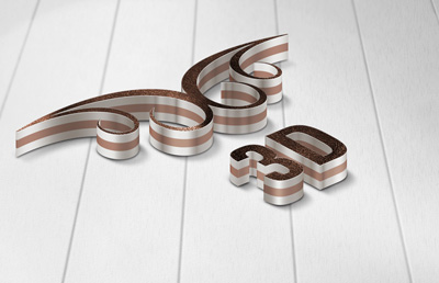 3D金属夹心质感LOGO样机