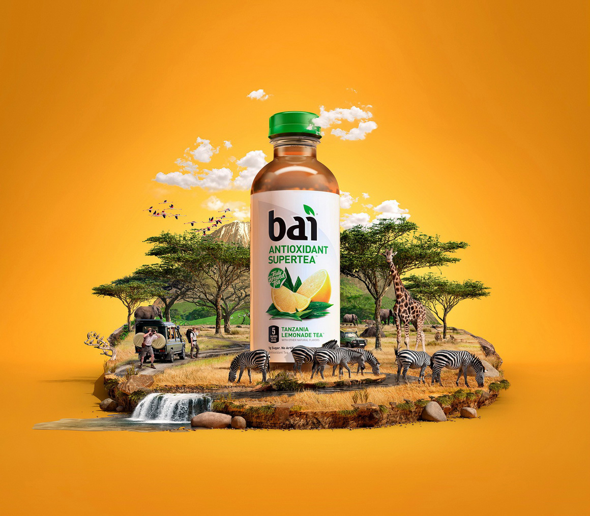 BAI果茶饮料超级CGI场景合成系列创意广告