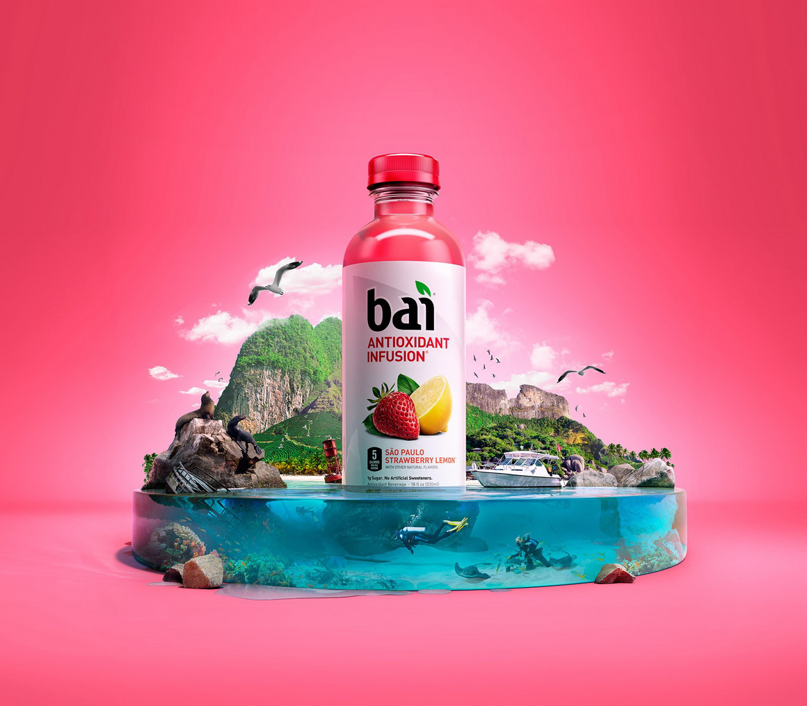 BAI果茶饮料超级CGI场景合成系列创意广告