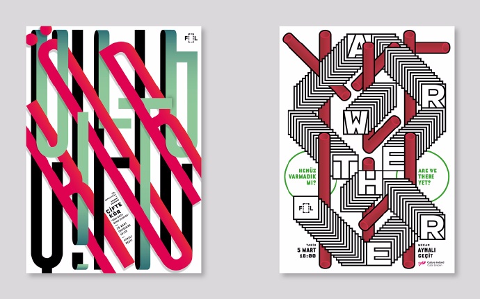 文字伪3D海报-土耳其 Sarp Sozdinler 工作室