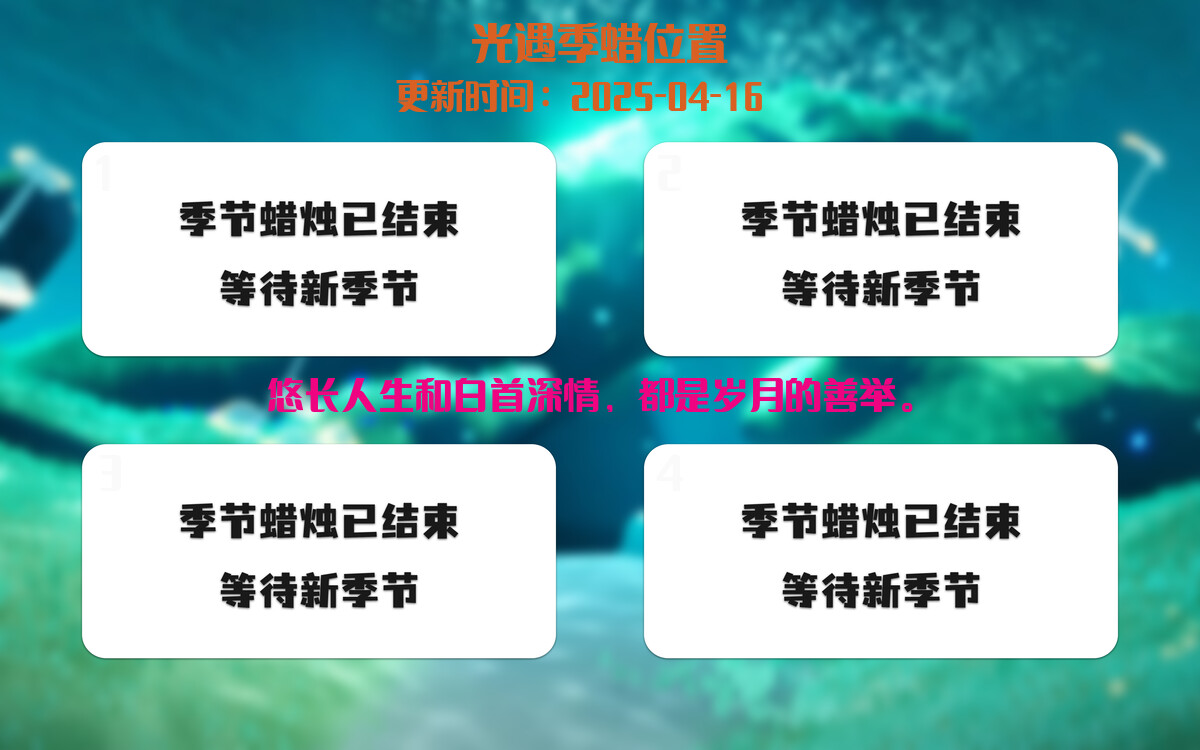 季节蜡烛汇总图