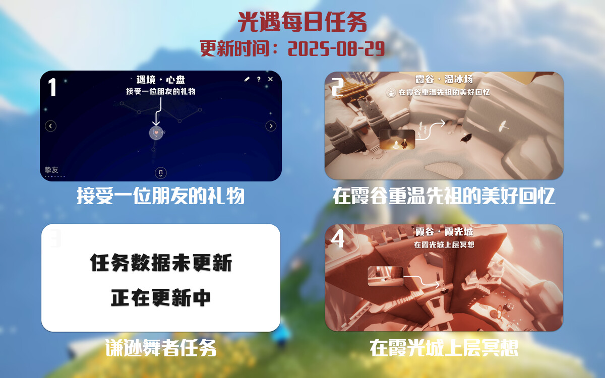 光遇任务指南 - 2025年08月29日-倾慕云小窝