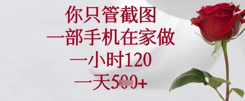 你只管截图，一部手机在家可以做，一小时120.一天5张+【揭秘】-倾慕云小窝