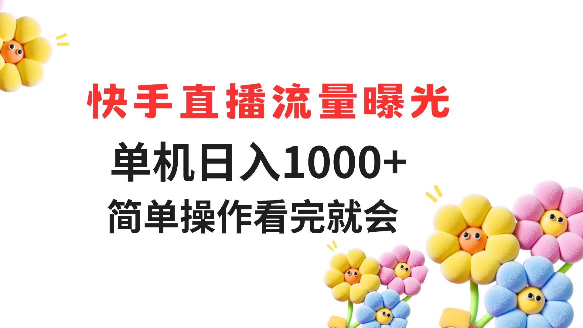 （14931期）快手直播流量曝光 单机日入1000+ 简单操作 看完就会-倾慕云小窝