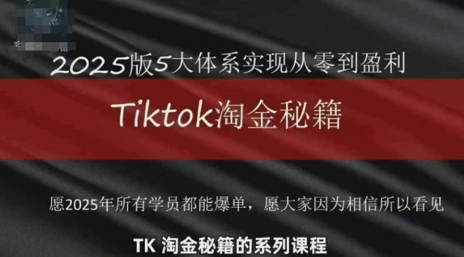 TikTok跨境2025淘金秘籍，2025TikTok从0到盈利变现-倾慕云小窝