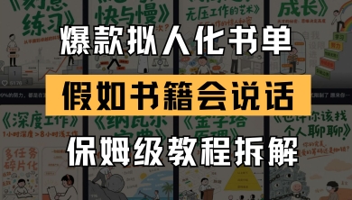 最新爆款拟人化书单玩法，假如书籍会说话，保姆级教程-倾慕云小窝