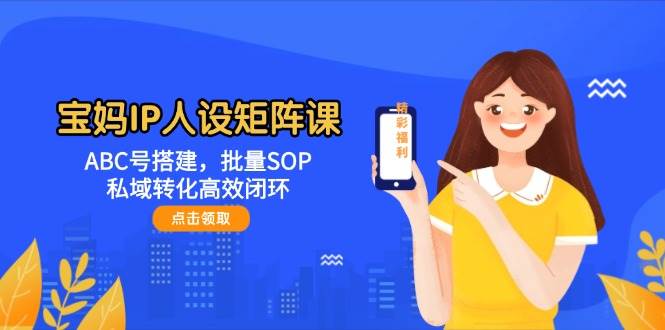 宝妈IP人设矩阵课：ABC号搭建，批量SOP，私域转化高效闭环-倾慕云小窝