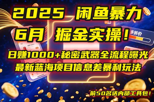 （14964期）2025闲鱼暴力掘金实操！日赚1000+秘密武器全流程曝光，最新蓝海项目信…-倾慕云小窝