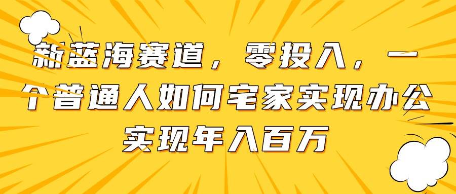 （14700期）新蓝海赛道，零投入，一个普通人如何宅家办公实现年入百万-倾慕云小窝