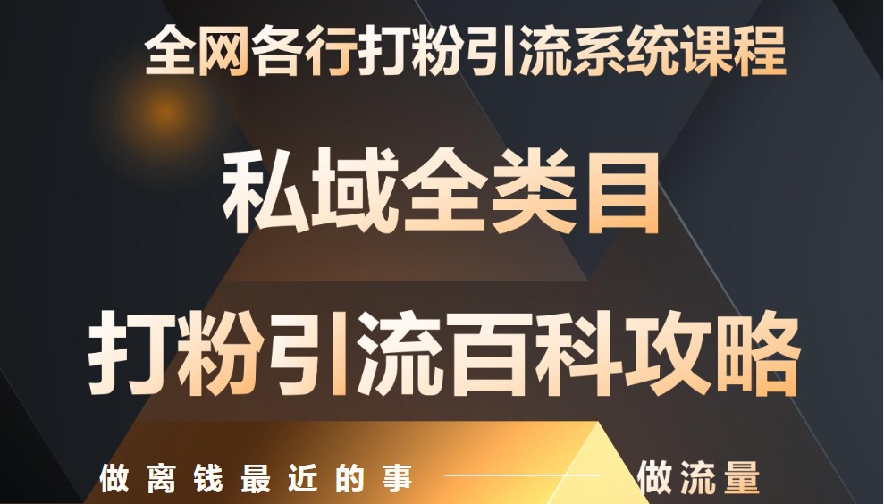 月入9万：全网唯一私域打粉引流神课，零基础手把手带你引流变现-倾慕云小窝
