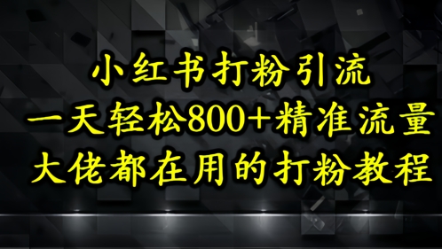 小红书打粉引流，一天轻松500+精准流量，大佬都在用的打粉教程-倾慕云小窝