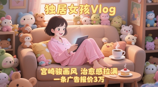 单个账号涨粉71W！用AI制作独居女孩Vlog，宫崎骏画风，治愈感拉满，一条广告报价3W-倾慕云小窝