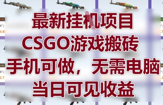 最新挂G项目，CSGO游戏搬砖，手机可做，无需电脑，当日见收益【揭秘】-倾慕云小窝