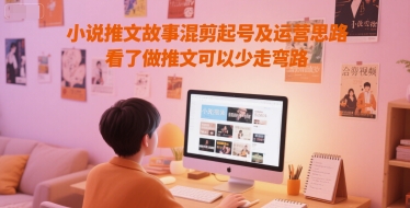 小说推文故事混剪起号及运营思路，看了做推文可以少走弯路-倾慕云小窝