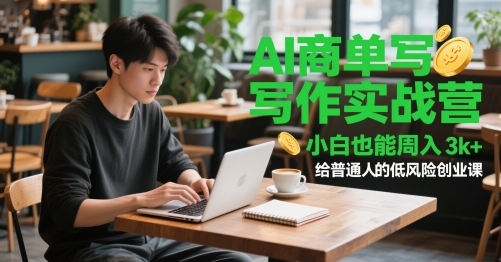 AI商单写作实战营，小白也能周入3k+，给普通人的低风险创业课-倾慕云小窝