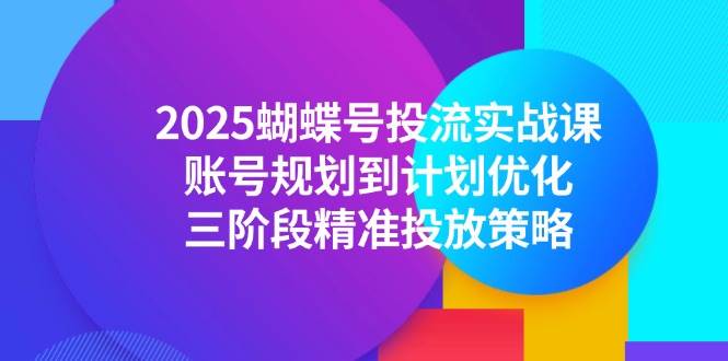 （14987期）2025蝴蝶号投流实战课，账号规划到计划优化，三阶段精准投放策略-倾慕云小窝