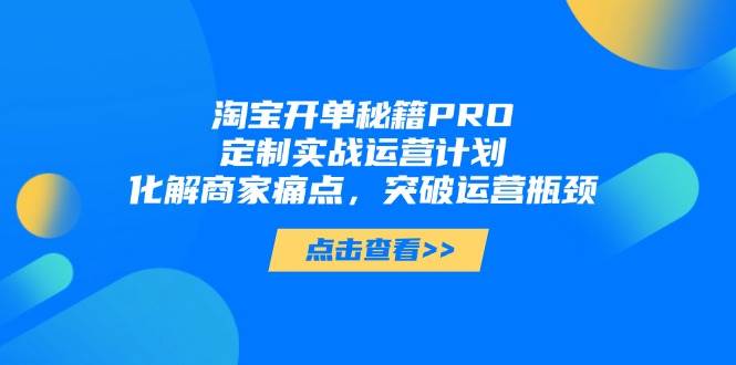 （14642期）淘宝开单秘籍PRO，定制实战运营计划，化解商家痛点，突破运营瓶颈-倾慕云小窝
