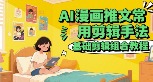 AI漫画推文常用剪辑手法，基础剪辑组合教程-倾慕云小窝