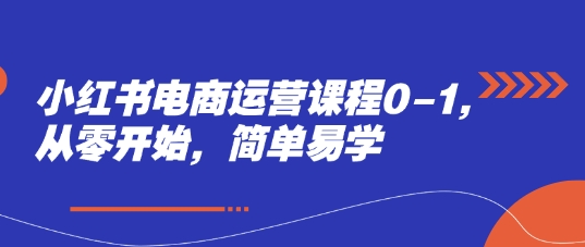 小红书电商运营课程0-1，从零开始，简单易学-倾慕云小窝