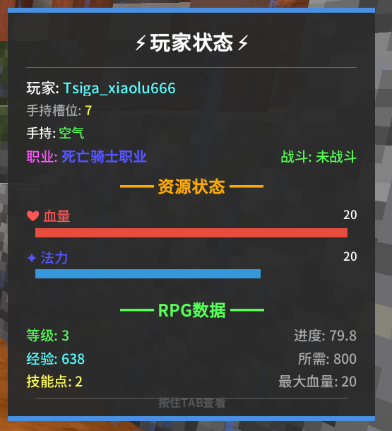 TAB玩家信息面板