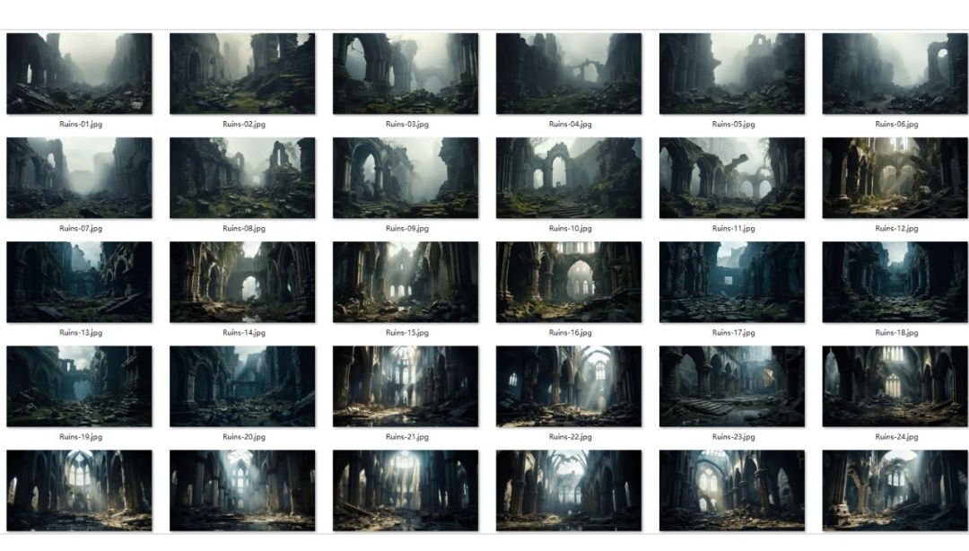 1600张科幻外星恐怖战争废墟环境背景 5K高清图片素材