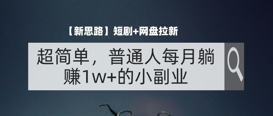 【新思路】短剧+网盘拉新，超简单，普通人每月躺赚1w+的小副业 随便写写 第1张