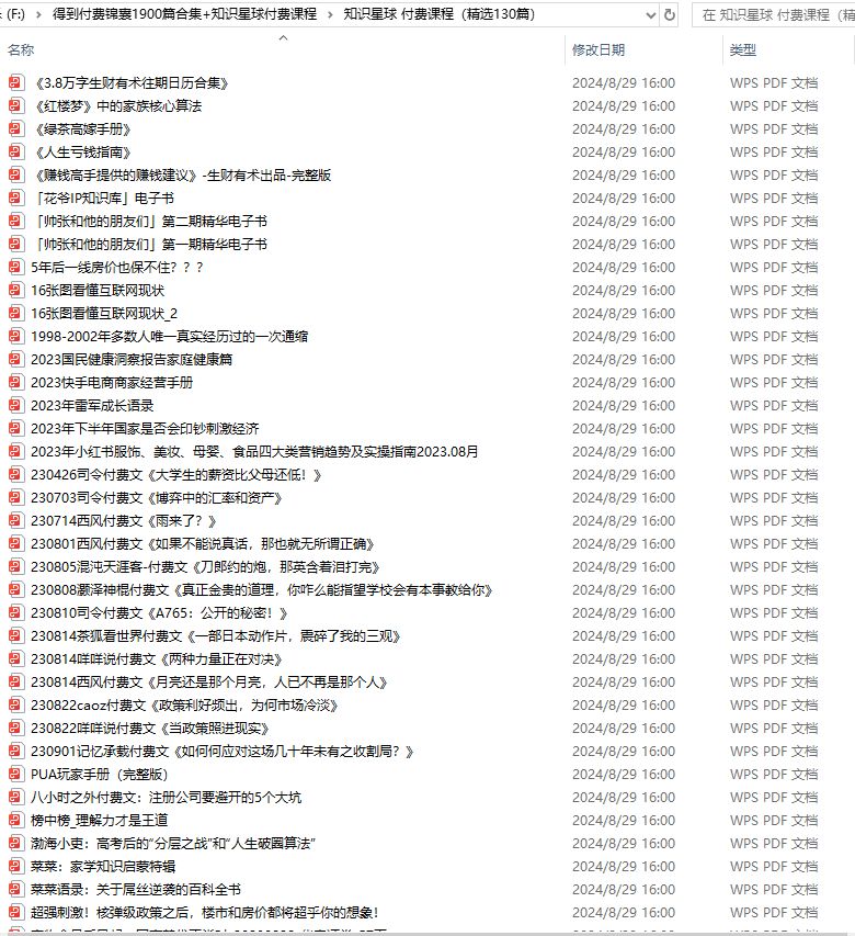 得到付费锦囊1900篇合集+知识星球付费课程