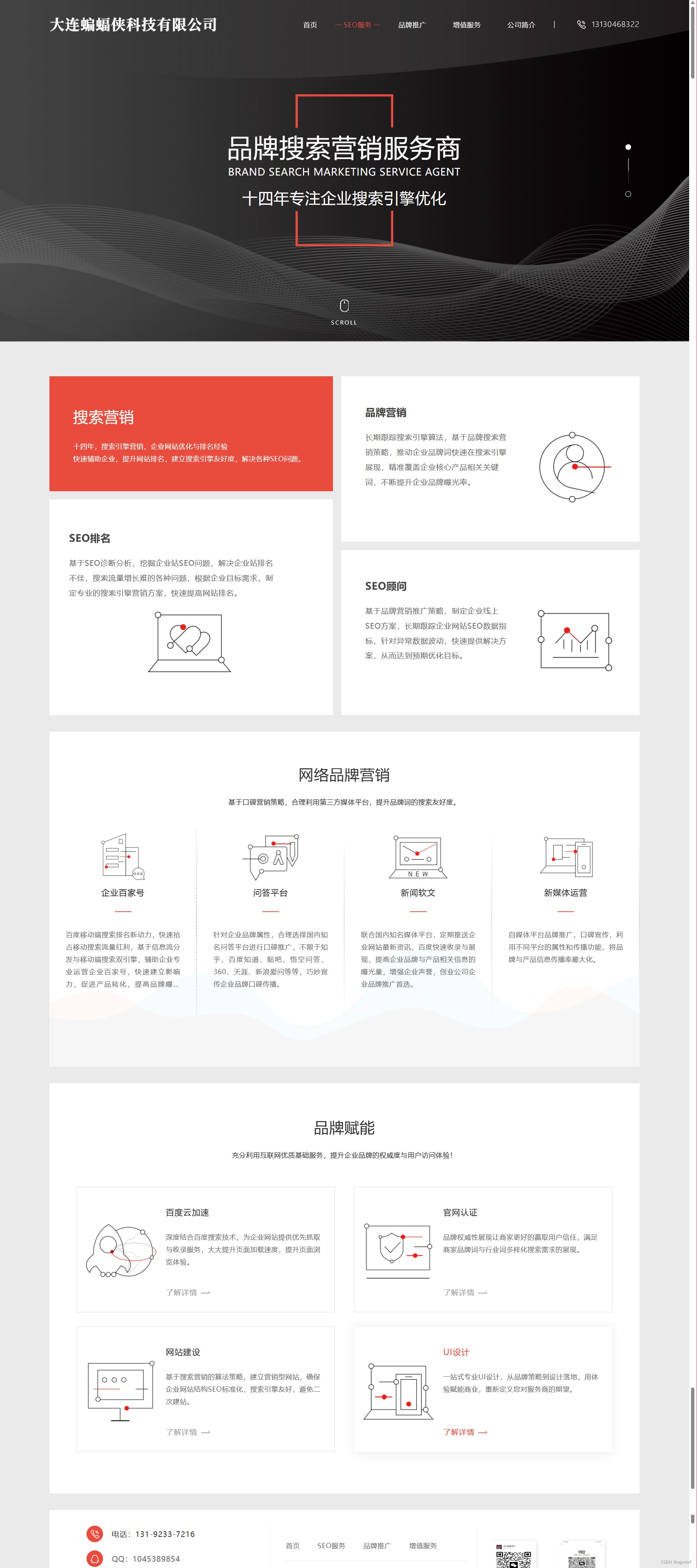 简洁大气且好看的排名SEO官网HTML源码 HTML源码模板 第2张