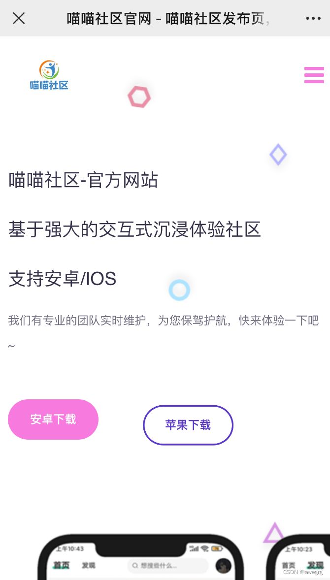 拟态APP双端下载页源码