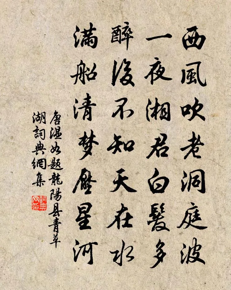 《题龙阳县青草湖》 元·唐珙