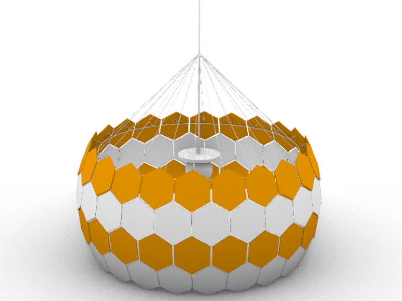 六边形叶片吊灯Rhino犀牛模型下载