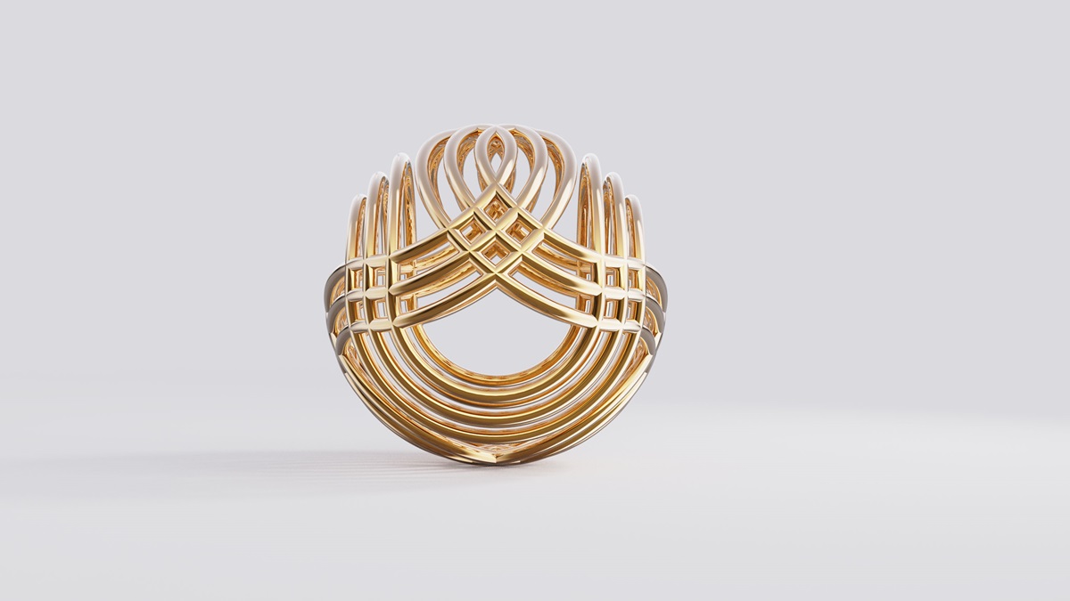 U形花式金属球Rhino犀牛模型下载