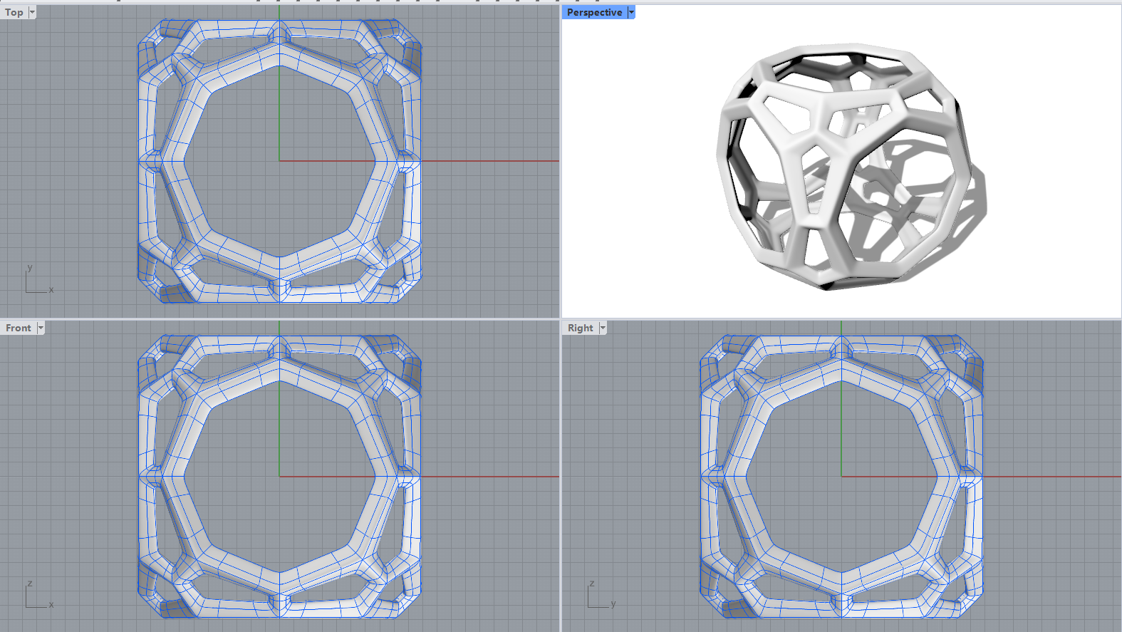 三十面镂空立方体Rhino犀牛模型下载