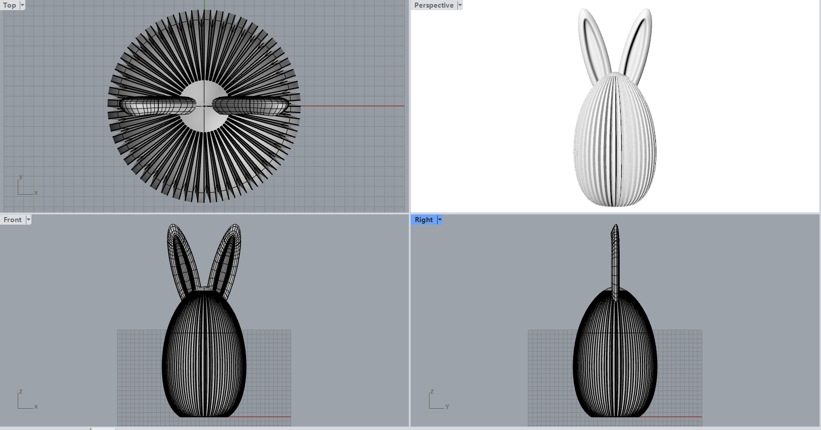 兔子摆件创意家居装饰品Rhino犀牛3dm模型源文件下载